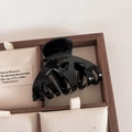 Détail de la pince à cheveux noire brillante avec lettrage doré France Handmade - Noir