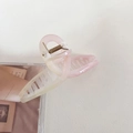 Detail of glitter pearlescent gradient claw clip with secure bronze metal spring - No.1 Gradient Pink - Cross Style