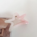 Macro shot of a star-shaped hair claw with pearlescent gradient finish and gold spring - No.3 Gradient Pink - Star Style