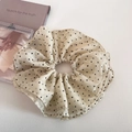 Elegante elastico per capelli a pois albicocca da donna con design vintage francese - Stile di base