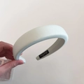 Détail du serre-tête rembourré blanc perle avec tissu scintillant et étiquette interne - 4# Vert Menthe