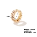 Eternity-Ring mit Zirkonia-Steinen in Goldbeschichtung, 0.8cm Breite und 5g Gewicht - Innendurchmesser 1,6 cm