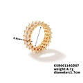 Zweireihiger Ring mit Zirkonia im Marquise-Schliff in Goldoptik für Damen - Innendurchmesser 1.7cm