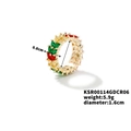 Vergoldeter Ring mit bunten Zirkoniasteinen im Marquise-Schliff für Damen Mode - Innendurchmesser 1,6 cm