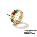 Schicker Goldring mit zweireihigen bunten Zirkonias im Marquise-Schliff im Hip-Hop-Stil - Innendurchmesser 1,9 cm
