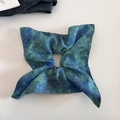 Detalle de coletero estilo pintura al óleo vintage con motivos florales azul oscuro - 2# Azul-Verde