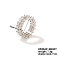 Silberfarbener Ring mit Zirkonia im Marquise-Schliff und einer Breite von 0,8 cm - Innendurchmesser 1.7cm / Silber Transparenter Stil (KSR00114WG07)