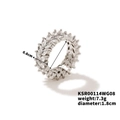 Silberner zweireihiger Ring mit Marquise-Schliff Zirkonia und polierter Oberfläche - Innendurchmesser 1,8 cm / Silber Transparenter Stil (KSR00114WG08)