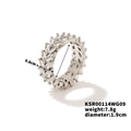 Zweireihiger Ring mit Marquise-Zirkonia in Silberoptik und 0.8cm Breite für Damen - Innendurchmesser 1,9 cm / Silber Transparenter Stil (KSR00114WG09)
