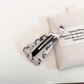 Close-up of a floral fabric-wrapped triangle BB hair clip on a clean white background - Beige Floral Triangle