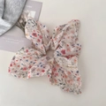 Chouchou fleuri vintage avec bordure rouge sur fond crème au style minimaliste - Style Floral Surdimensionné (3# Abricot Petit Floral) / 3# Abricot Petit Floral