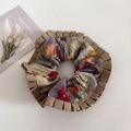 Coletero vintage con estampado floral de pintura al óleo y borde de encaje plisado - 2# Coletero con Borde Plisado