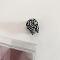 Detailed macro view of mini acetate hair claw clip with black and white shell pattern - 6# Black White Polka Dot