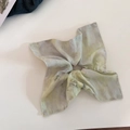 Dettaglio della stampa artistica a inchiostro su elastico per capelli in chiffon - Acquerello Verde / 3# Verde