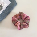 Λεπτομέρεια vintage scrunchie σε στυλ ελαιογραφίας με αφηρημένο πολύχρωμο σχέδιο - Ροζ Μωβ Tie-dye (2#)
