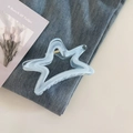 Pinza para el pelo estrella en acrílico mármol azul con muelle de metal dorado chic - 2# Azul