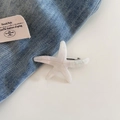 Detail of starfish hair clip with pearlescent acetate finish on denim background - 1# Mermaid White