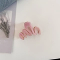 Pinza de pelo de acetato rosa jaspeado con borde dorado y diseño de ondas minimalista - Rosa