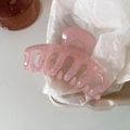 Pink jelly hair claw clip with large keel design for women in minimalist Korean style - Jelly Pink