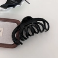 Detail showing the glossy black claw clip texture and Barrette La France branding - Black