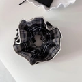 Chouchou géant vintage Maillard à carreaux avec motif classique bleu et blanc - Noir