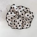 Coletero vintage francés de lunares con elegantes bordes ondulados en color negro - 1# Blanco Perla Concha