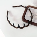 Classic leopard print headband with black non-slip teeth for voluminous hair styling - Brown Leopard Print