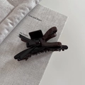 Elegant dark brown bow hair claw clip in glossy acetate for minimalist hair styling - Brown