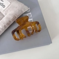 French style tortoise shell acetate hair claw clip handmade on a gray book background - 2# Tea Brown