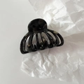 Detail of dark grey tortoiseshell hair claw clip on white textured background - Dark Green Mixed Color