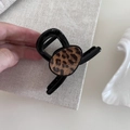 Elegante pinza para el pelo negra con hebilla de leopardo para peinados sofisticados - 1# Pinza para el Pelo