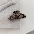 Vintage haarklem met luipaardprint in koffiebruin voor elegante opgestoken kapsels - Halve Boogstijl