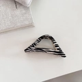 Large zebra print triangle hair claw clip for women with minimalist geometric cutout design - Triangle Style