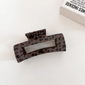 Vintage leopard print large acrylic hair claw clip for elegant back head hairstyles - 1# Square Style - 10.5cm