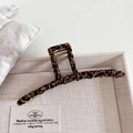 Elegante molletta per capelli grande con stampa leopardata e tessuto vintage su vassoio - 2# Stile Appendiabiti (12cm)