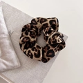 Elastico per capelli vintage con stampa leopardata in raso simile alla seta per acconciature - Piccolo