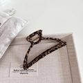 Grande molletta per capelli con stampa leopardata, design geometrico e molla dorata - 3# Stile a Ventaglio (10cm)