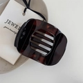Elegant tortoise shell claw clip in deep brown tortoiseshell pattern for women - 6# Dark Coffee - Small