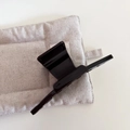 Glossy black large hair claw clip detail with a sleek polished finish for updos - Chocolate Brown