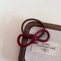 Elastico per capelli stile francese con fiocco bordeaux su vassoio di legno - 1#Rosso