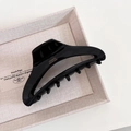 Elegant black glossy acetate hair claw clip with golden France Handmade lettering - Large / Black