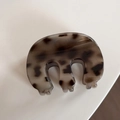Pince à cheveux française en PC avec motif écaille de tortue en gris foncé translucide - Écaille Claire