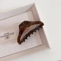 French handmade large tortoise shell hair claw clip with vintage brown and blue pattern - Small / Blue Brown