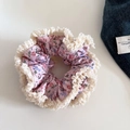 Detalle de coletero floral rosa con bordes de encaje de doble capa para mujer - 3#Rosa Floral