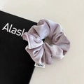 Elastico per capelli in velluto viola chiaro con etichetta FMdrea per styling elegante - Piccolo / Grigio Chiaro Rosa