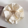 French vintage cream lace scrunchie made of premium satin for a lazy style hair accessory - Beige Apricot