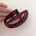 Premium matte star hair claw with tortoiseshell pattern and amber acetate geometric design - Hollow Star Style / 2#Dark Tortoise