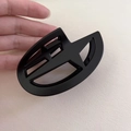 Minimalist matte black starburst hair claw clip with geometric hollow design - Hollow Star Style / Black