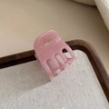 Pink acetate hair claw clip with French design for ponytail hairstyle in high-gloss finish - Pink