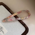 Épingle à cheveux élégante en acétate en forme de U avec texture marbrée et gravure - Rose Multicolore